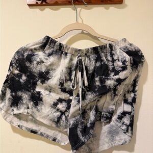 Black and White Tie-Dye Shorts